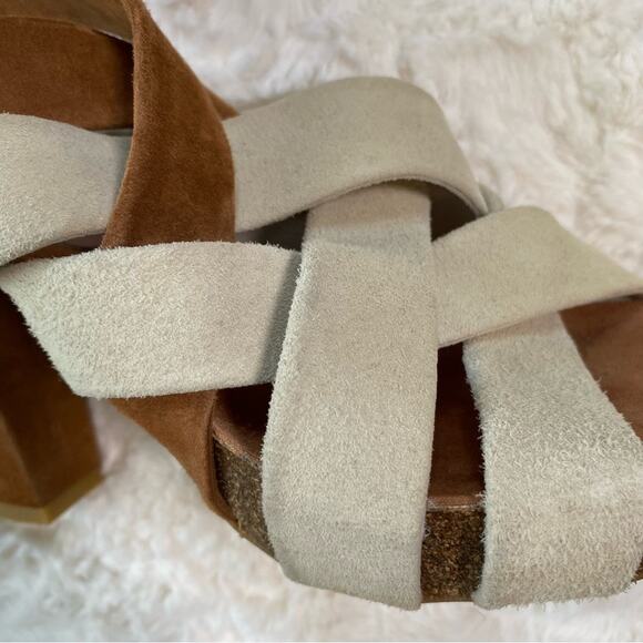 Donald J. Pliner Women's Suede Wraparound Strappy Block Heels Size 9 Shoe Sandal - Picture 9 of 13